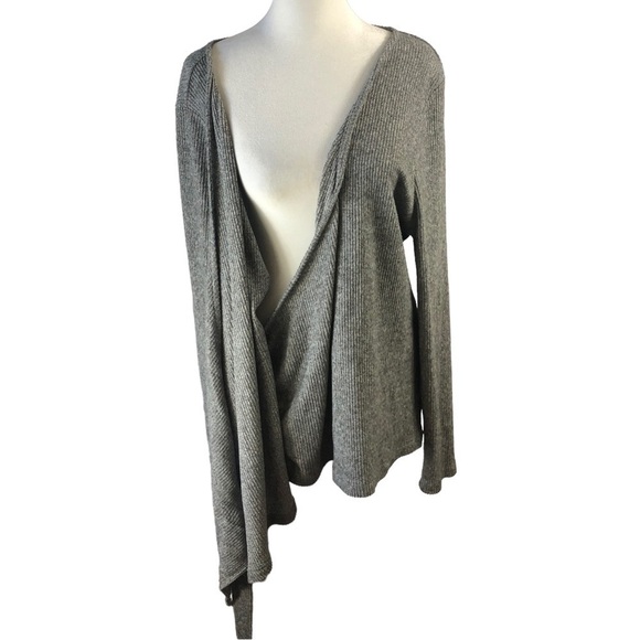 Topshop Front Wrap Sweater Women 14 Gray Heather Double Wrap Ties Long Sleeve - Picture 4 of 10